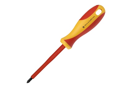 Диэлектрическая крестовая отвертка Smartbuy PH1x80, до 1000 В, VDE SBT-SCI-PH1x80P1