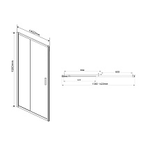 Душевая дверь Vincea Garda VDS-1G140CLGM 140x190 вороненая сталь, прозрачная