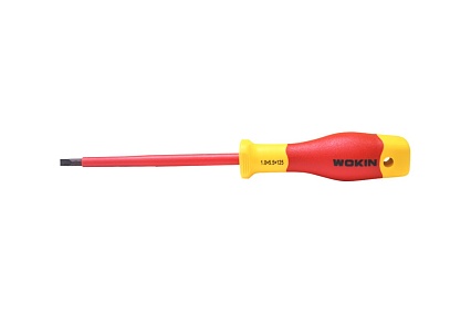 Диэлектрическая отвертка Wokin шлицевая, 1x5.5x125 мм 1352855