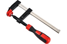 Столярная F-образная струбцина Deli dl110515z усиленная, 150x50 мм, максимальное усилие зажима 2000 Н, резьба 12 мм, штанга 5 мм 112046