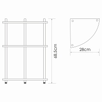 Полка WasserKRAFT K-4133 тройная угловая, напольная