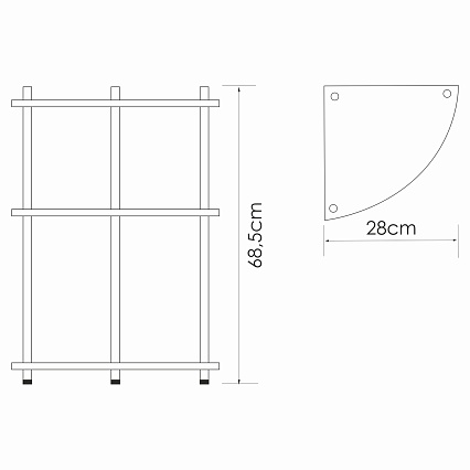 Полка WasserKRAFT K-4133 тройная угловая, напольная