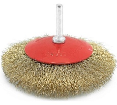 Щетка-крацовка коническая со шпилькой 100 мм, латунированная витая проволока Pobedit 2132210