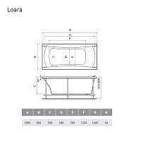 Акриловая ванна Relisan Loara 180x80 см