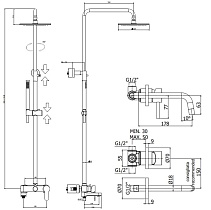 Душевой набор Paffoni Light KITCOL632NO006 черный матовый