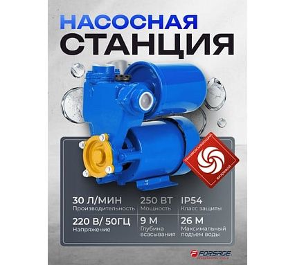 Насос самовсасывающий Forsage (230В, 50Гц, 250Вт, 30л/мин) (обмотка CU) F-PS130 COPPER(61158)