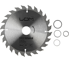 Диск пильный по дереву, быстрый рез, 180x30 мм, кольца на 20/16 мм, 24 зуба ЛОМ 1857938