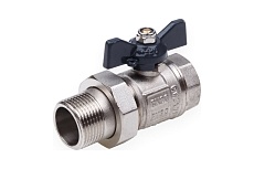 Шаровой кран со сгоном Aqualink вн-нар 1 U B бабочка 1462