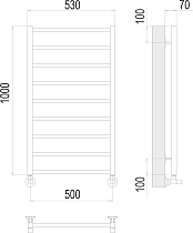 Полотенцесушитель водяной Terminus Контур П9 500x1000, 4670078529688
