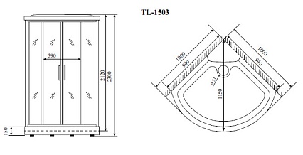 Душевая кабина Timo Lux TL-1503 100x100