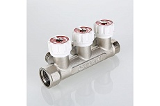 Коллектор с регулировочными вентилями Valtec 1&quot;х3 выхода, евроконус 3/4&quot; (на подающий трубопровод) VTc.570.NE.0603