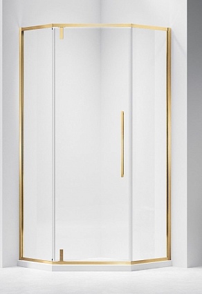 Душевой уголок Vincea Слим-Н (Slim-N) VSP-4SN900CLG 90x90 брашированное золото, прозрачный