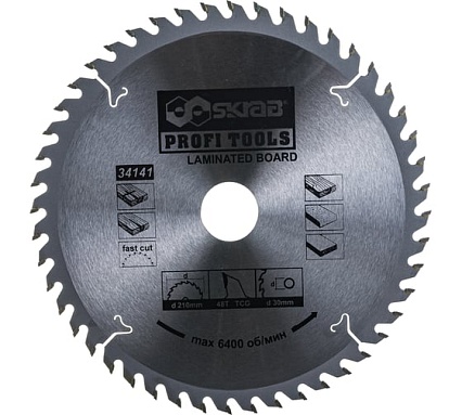 Диск пильный LAMINATED (210х30 мм; 48Т) Skrab 34141