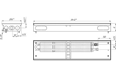 Внутрипольный конвектор КЗТО Бриз 200x80x1200 u (5ал 12) БР20080*1200UР5АЛ12
