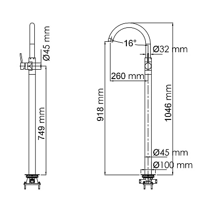 Напольный смеситель WasserKRAFT Main 4153 хром