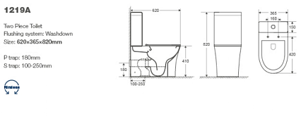 Унитаз компакт Cerutti Adige CT7836 безободковый, с микролифтом