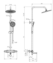 Душевая стойка Wonzon&Woghand Neo WW-B3046-A1-MB термостат, черный матовый