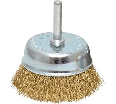 Щетка чашка (65 мм; латунированная витая проволока 0.3 мм) для дрели CUTOP 82-534