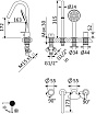 Смеситель на борт ванны Cezares Leaf LEAF-BVDM4-L-01 хром
