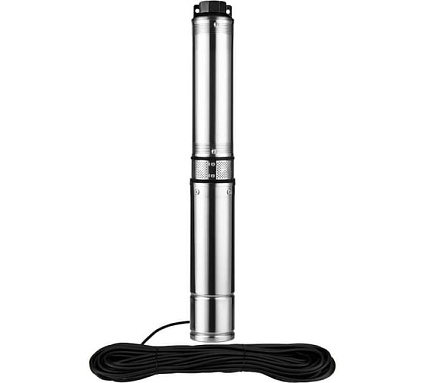 Скважинный насос JEMIX СН 3.5-2-45, Ø 3.5", 550 вт, макс.напор 60 м, ном.напор 45 м, при 2 куб.м./ч, 9 ступеней, крыльчатка пластик, встроенное управление СН 3,5-2-45, 35м