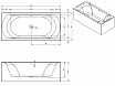 Акриловая ванна Riho Linares Plug&Play 190x90 L/R с монолитной панелью