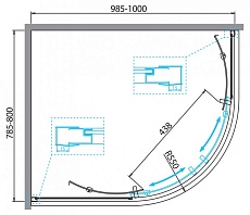 Душевой уголок BelBagno DUE-RH-2-100/80-C-Cr 100x80 прозрачный, хром