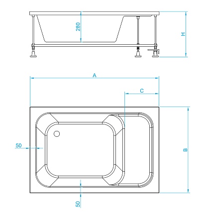 Поддон для душа RGW BC/L 80x120 см (с сиденьем)