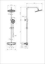 Душевая стойка Wonzon&Woghand Neo WW-B3035-A-CR термостат, хром