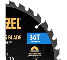 Пильный диск по дереву Denzel 255x30мм, 36 зубьев 733627