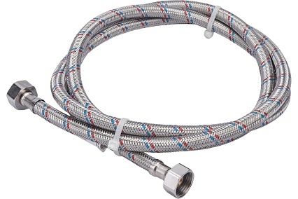 Подводка для воды СТМ сталь, 1/2", гайка-гайка, 200 cм CWFHF200
