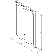 Зеркало Aquanet Оптима 60x75 см с подсветкой, антипар, часы 00288963