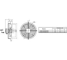 Осевой вентилятор с защитной решеткой Ventart AXG4E-200S-E5Z 4687202616077