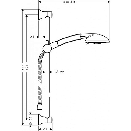 Душевой гарнитур Hansgrohe Raindance Classic 100 3jet 27843090 хром/золото