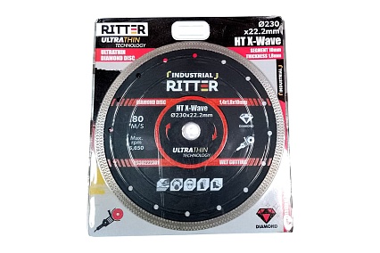 Диск алмазный Eco HT X-Wave 230x22.23 мм, 1.4x1.8x10 мм RITTER PS30132300
