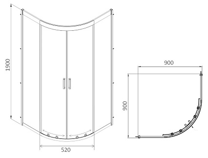 Душевой уголок Am.Pm Gem 90x90 W90G-401-090WT