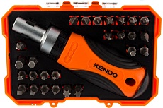 Отвертка с трещоткой и набором бит KENDO 27 предметов 20665