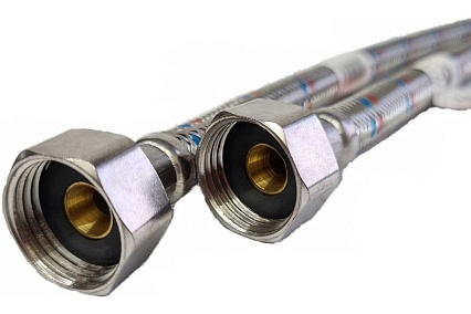 Подводка для смесителя PROFLINE LUXE 120 см, нержавеющая сталь с полимерным покрытием, пара (2 штуки) УТ-00021978