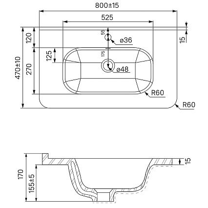 Тумба с раковиной Iddis Edifice 80 см