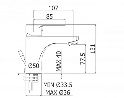 Смеситель для раковины Cezares FUOCO-LSM1-01-W0