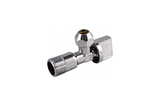 Шаровой угловой кран для воды СТМ 1/2"х3/8", ш/ш, с цангой и отражателем бабочка, хром CACR1238