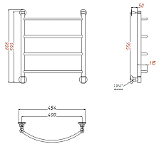 Полотенцесушитель водяной Aquanet Romeo 40x60 см бронза