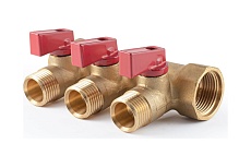 Коллектор с шаровыми кранами PROFACTOR в/н 3/4&quot; х 3 вых 1/2&quot;нар PF MV 264.3