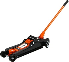 Гидравлический подкатной домкрат Ермак 2,5 т, h подъема 85–380 мм, в пласт.кейсе 742-005