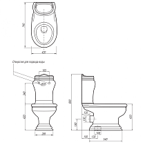 Бачок для унитаза Migliore Milady ML.MLD-25.748.D3.BR, под кнопку, декор винтаж