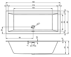Акриловая ванна Riho Rethink Cubic B108013005 190x80 с функцией Riho Fall