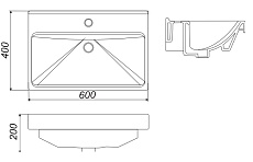 Раковина Sanita Luxe Fest 60 см FST60SLWB01