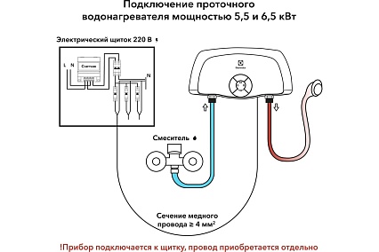 Проточный водонагреватель Electrolux SMARTFIX 2.0 T (5,5 kW) - кран НС-1017839