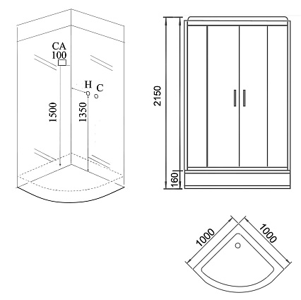 Душевая кабина Grossman GR-141 100x100 белый