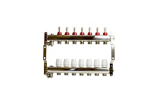 Коллекторная группа VRT 1&quot;х3/4&quot;, евроконус, 7 выходов, c расходомерами 530146