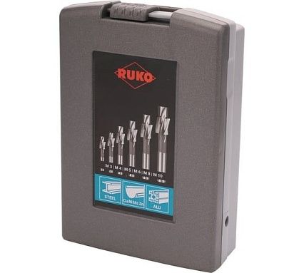 Набор цековок 180 градусов, М3-M10, HSS-G, DIN373, 6 шт RUKO 102450RO